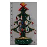 Solid christmas tree with music box