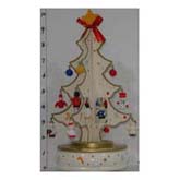 White christmas tree with music box